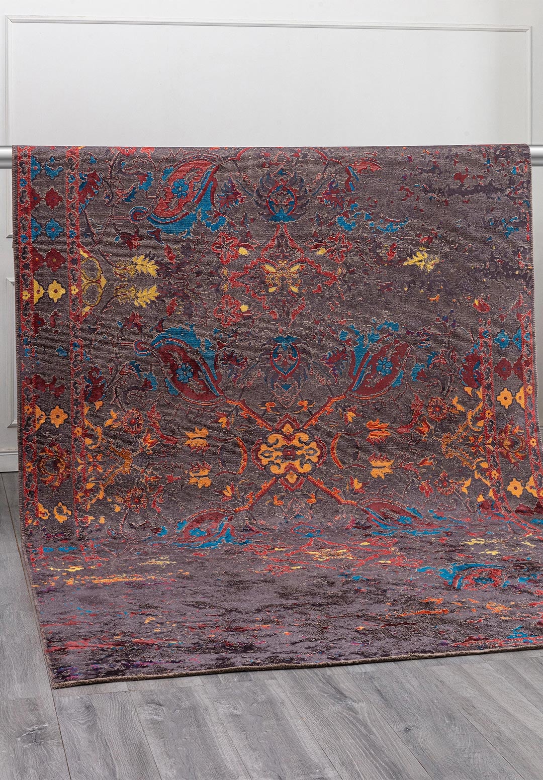 Bastille Charcoal - Red Rug Rugs - Venetto Design Venettodesign.com