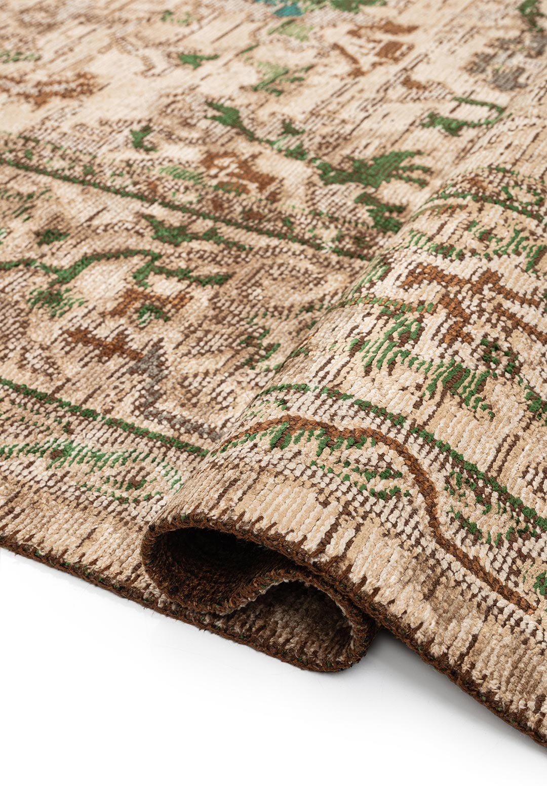 Anatolia Cream - Forest Green Rug Rugs - Venetto Design Venettodesign.com