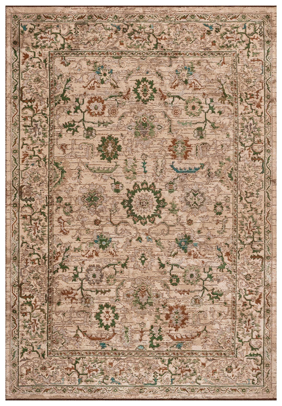 Anatolia Cream - Forest Green Rug Rugs - Venetto Design Venettodesign.com
