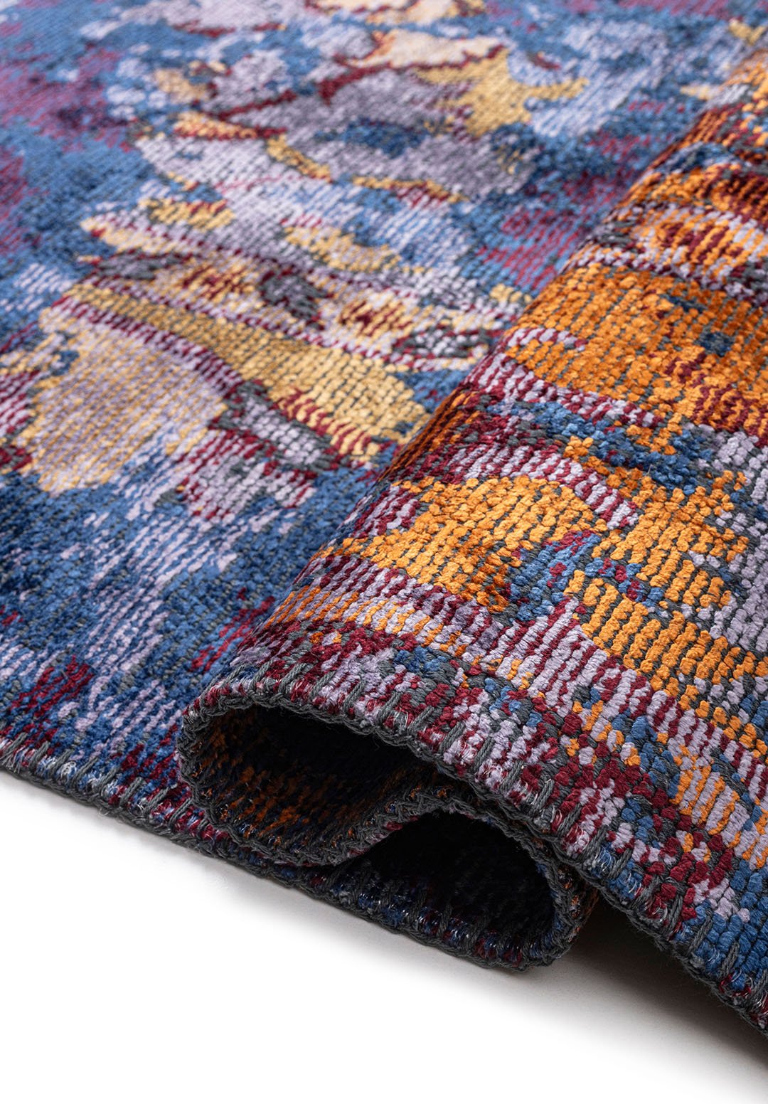 Excelsior Rust - Navy Blue Rug Rugs - Venetto Design Venettodesign.com