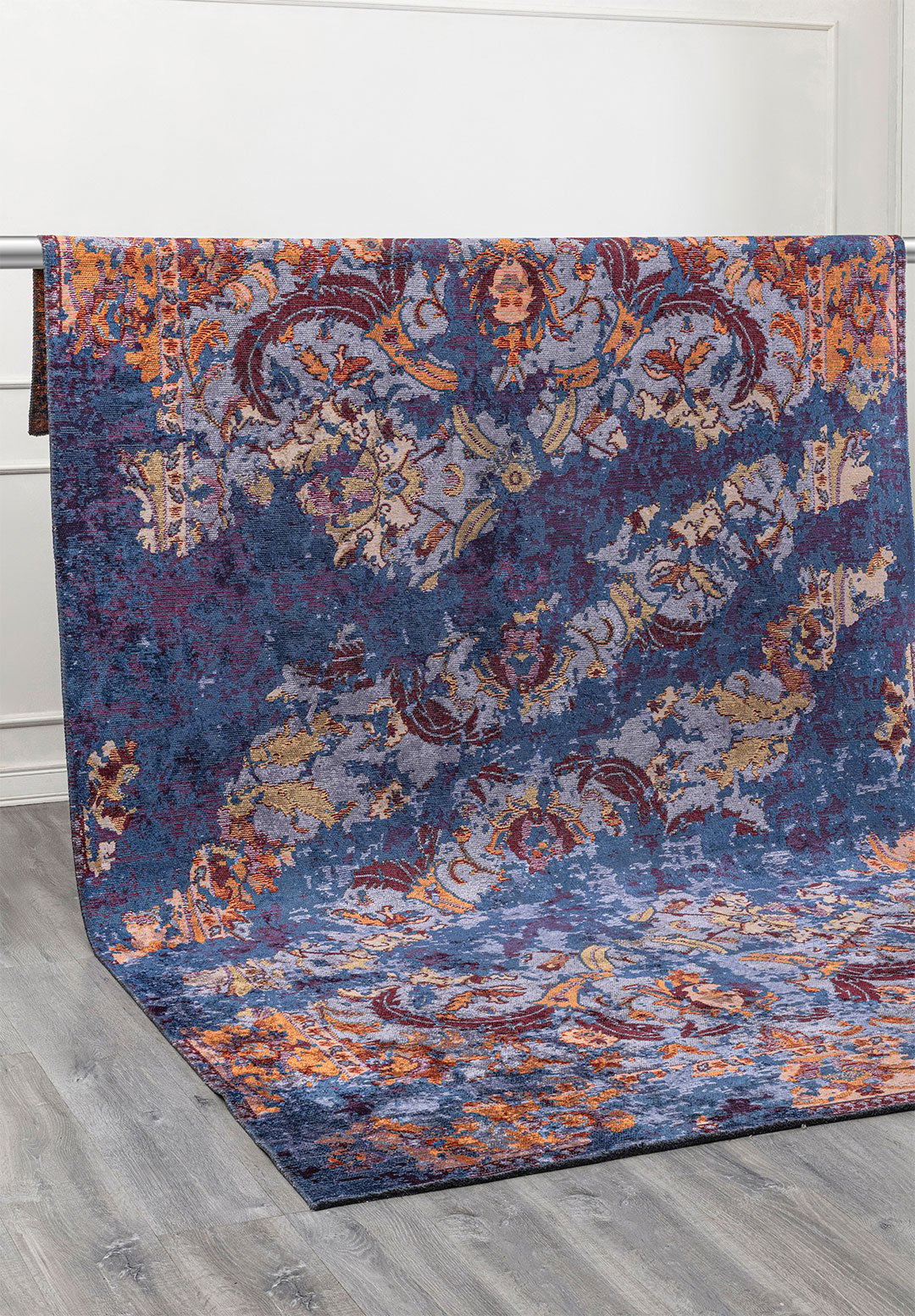 Excelsior Rust - Navy Blue Rug Rugs - Venetto Design Venettodesign.com