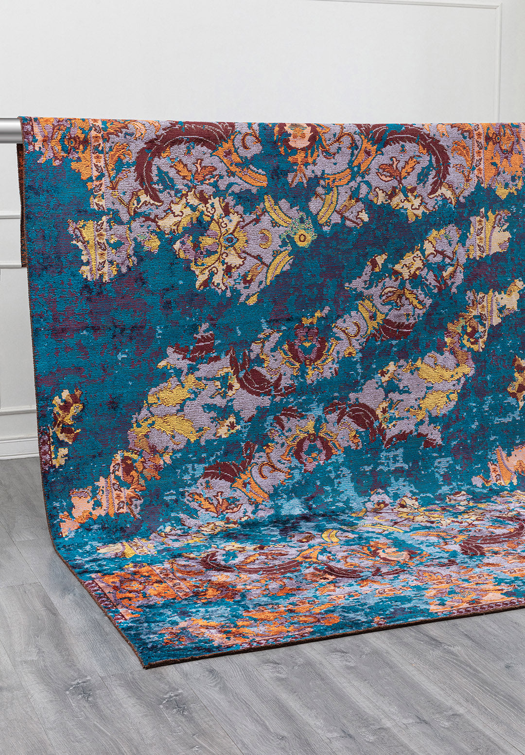 Excelsior Orange - Cyan Rug Rugs - Venetto Design Venettodesign.com