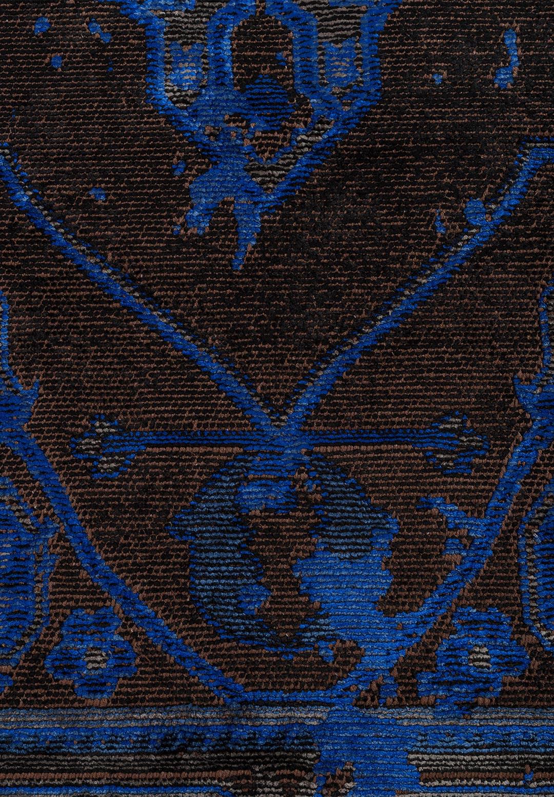 Emperor Navy Blue - Black Rug