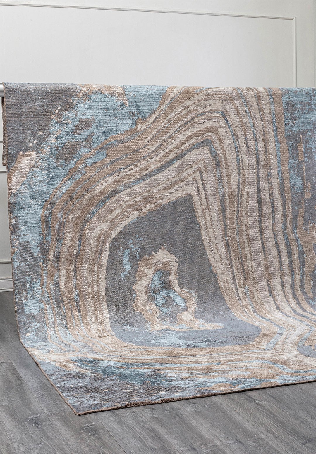 Smoke Blue - Beige Rug Rugs - Venetto Design Venettodesign.com
