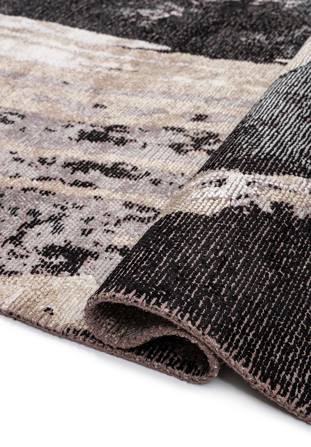 Smoke Black - Beige Rug Rugs - Venetto Design Venettodesign.com