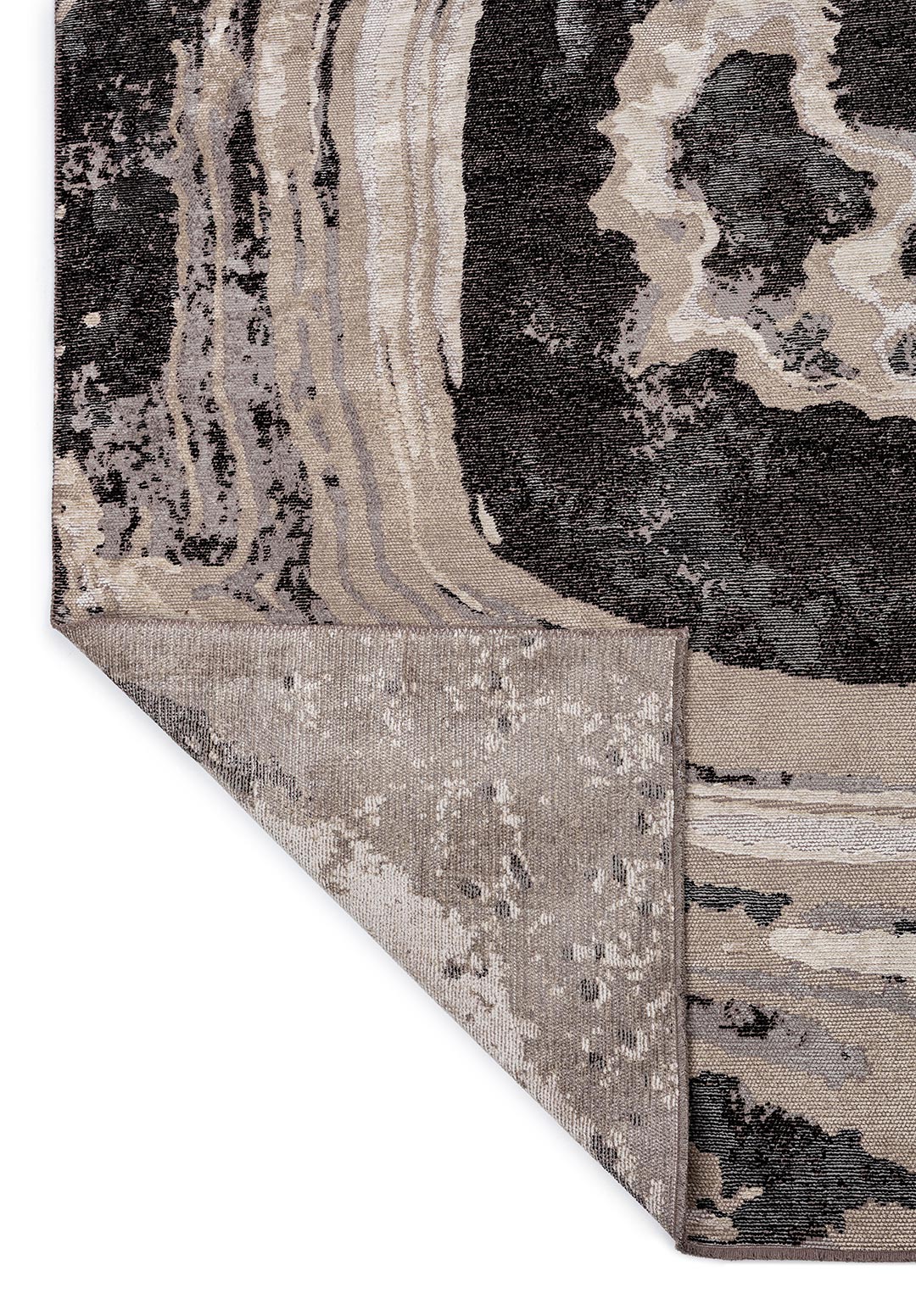 Smoke Black - Beige Rug Rugs - Venetto Design Venettodesign.com