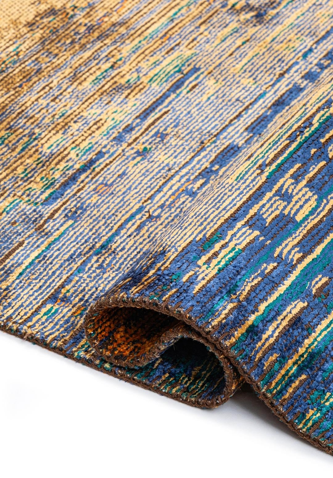 Aurora Dark Turquoise - Orange Rug Rugs - Venetto Design Venettodesign.com
