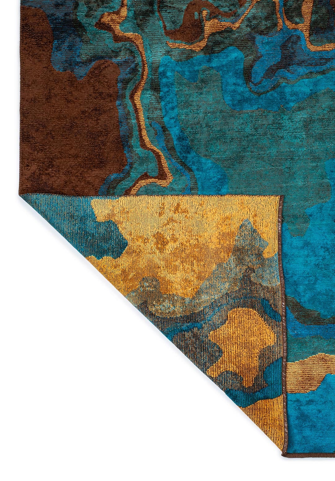 Isola Dark Brown - Cyan Rug Rugs - Venetto Design Venettodesign.com