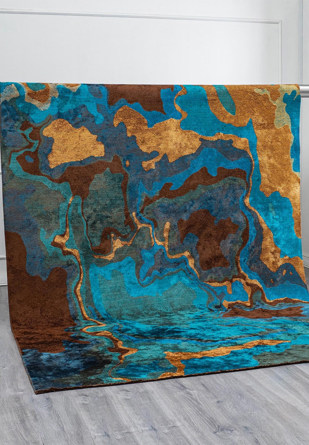 Isola Dark Brown - Cyan Rug Rugs - Venetto Design Venettodesign.com
