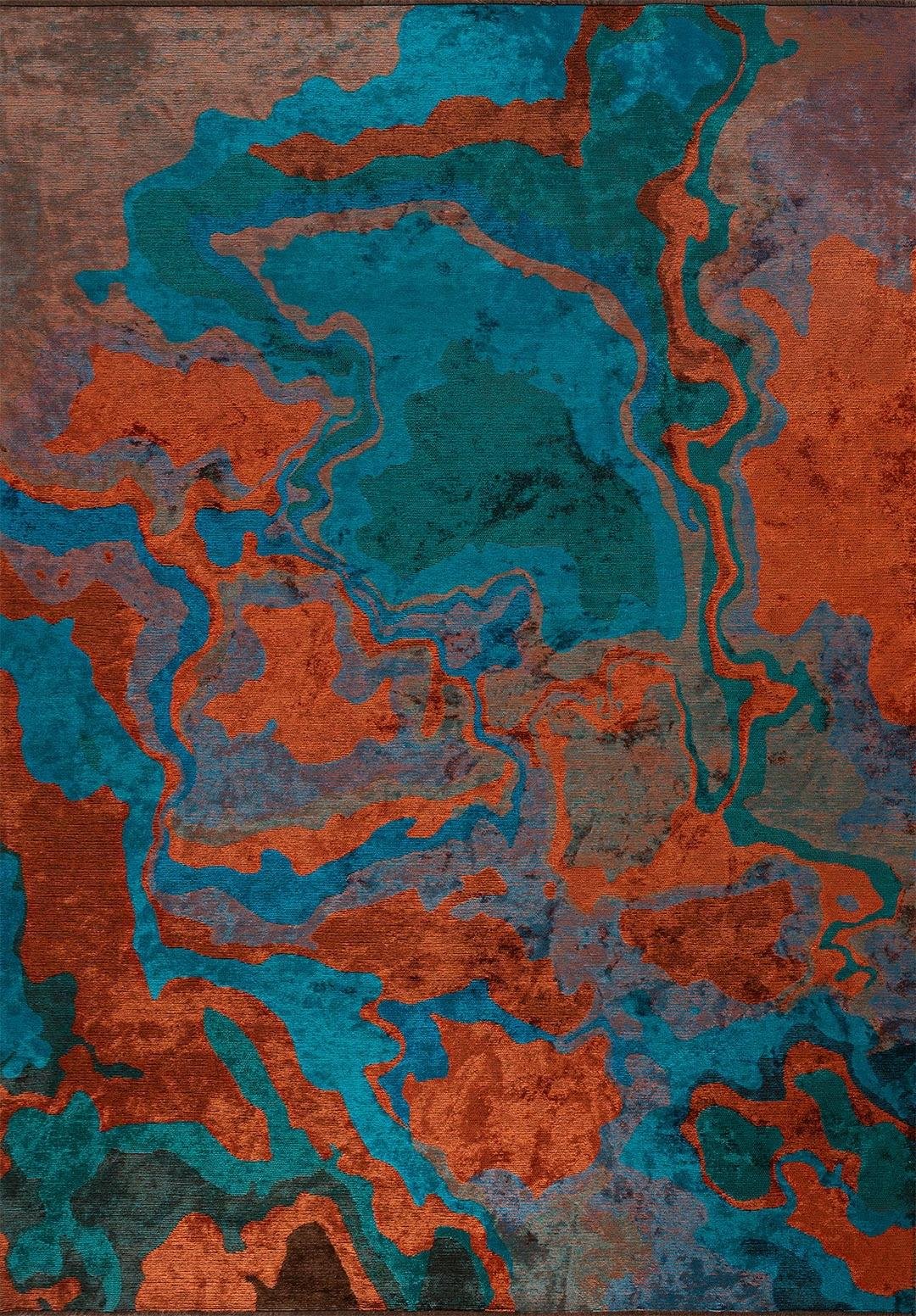 Isola Rust - Cyan Rug Rugs - Venetto Design Venettodesign.com