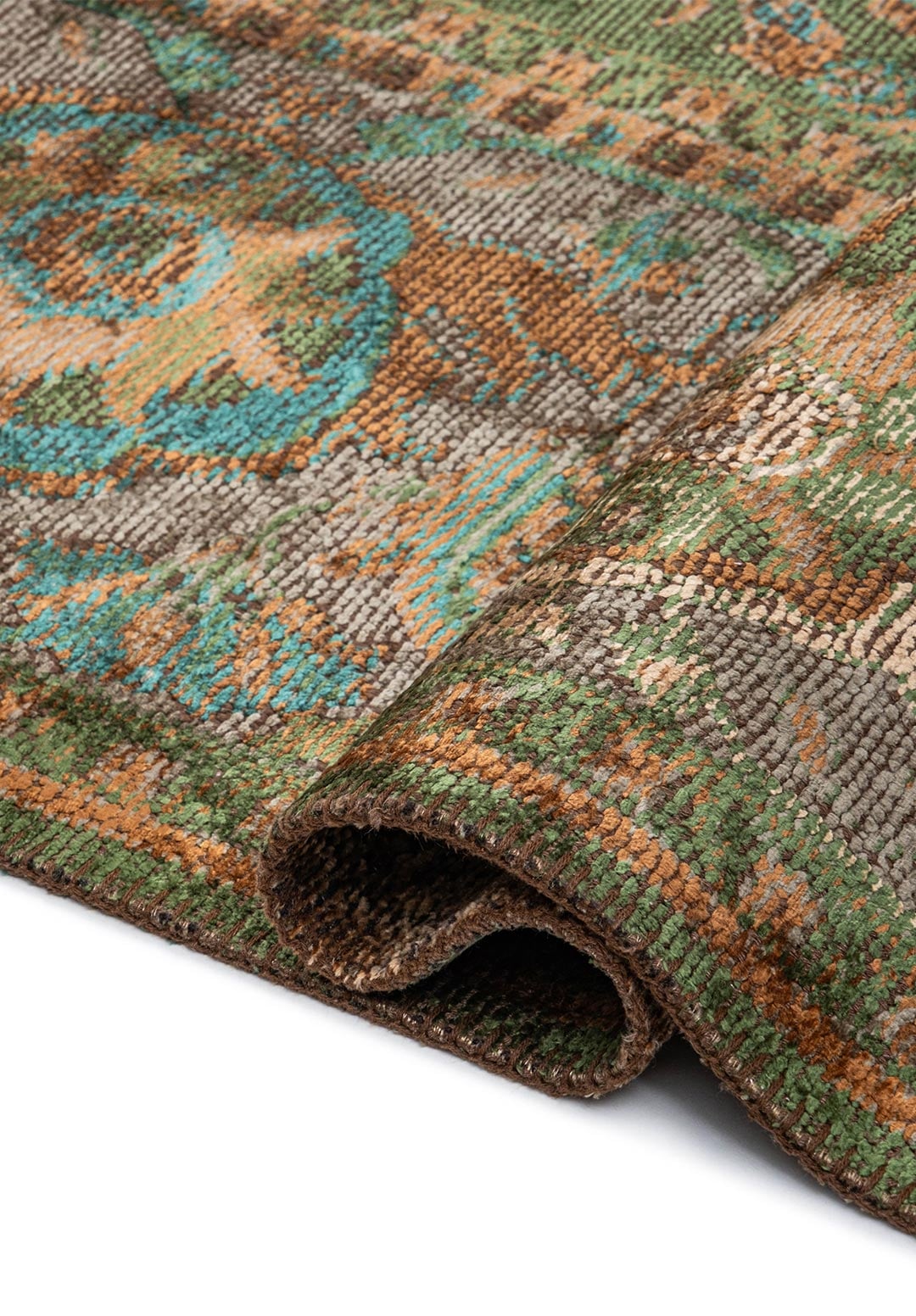Vellora Forest Green - Taupe Rug