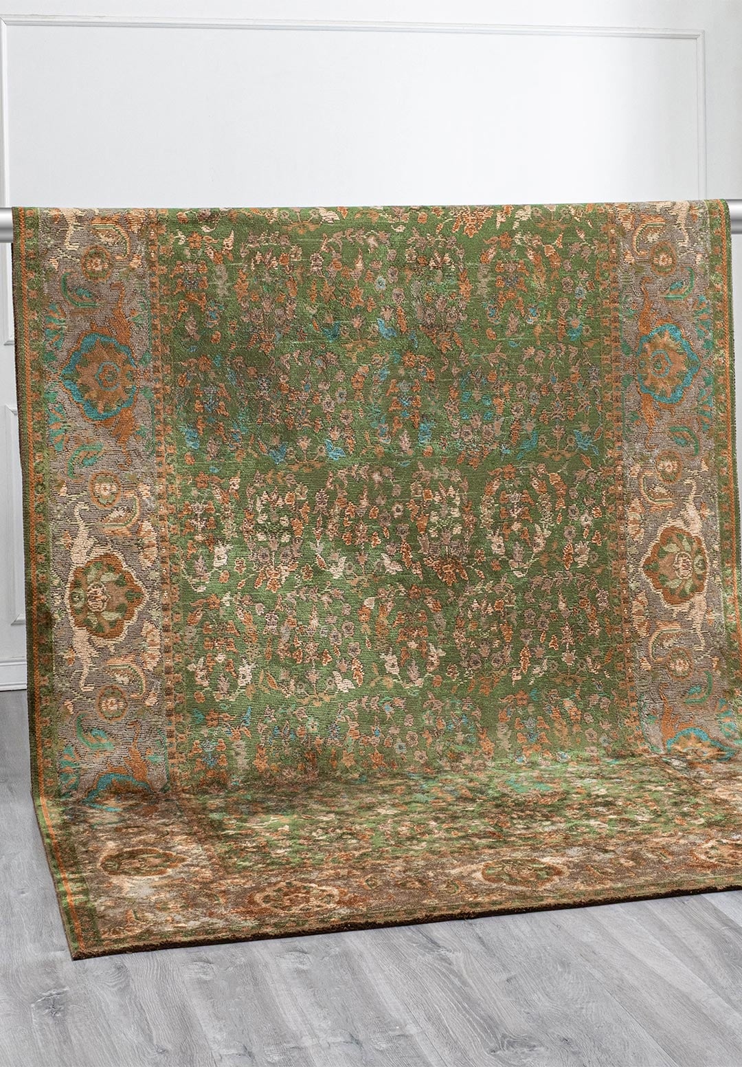 Vellora Forest Green - Taupe Rug