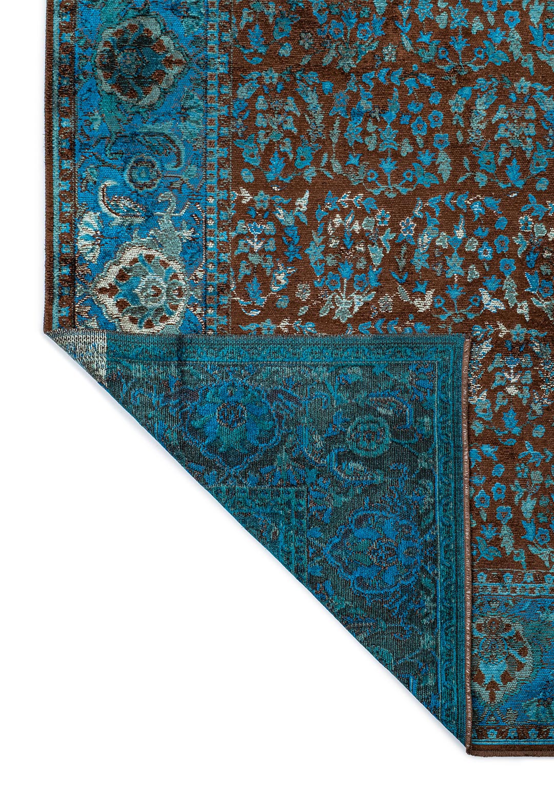 Vellora Dark Brown -Turquoise  Rug