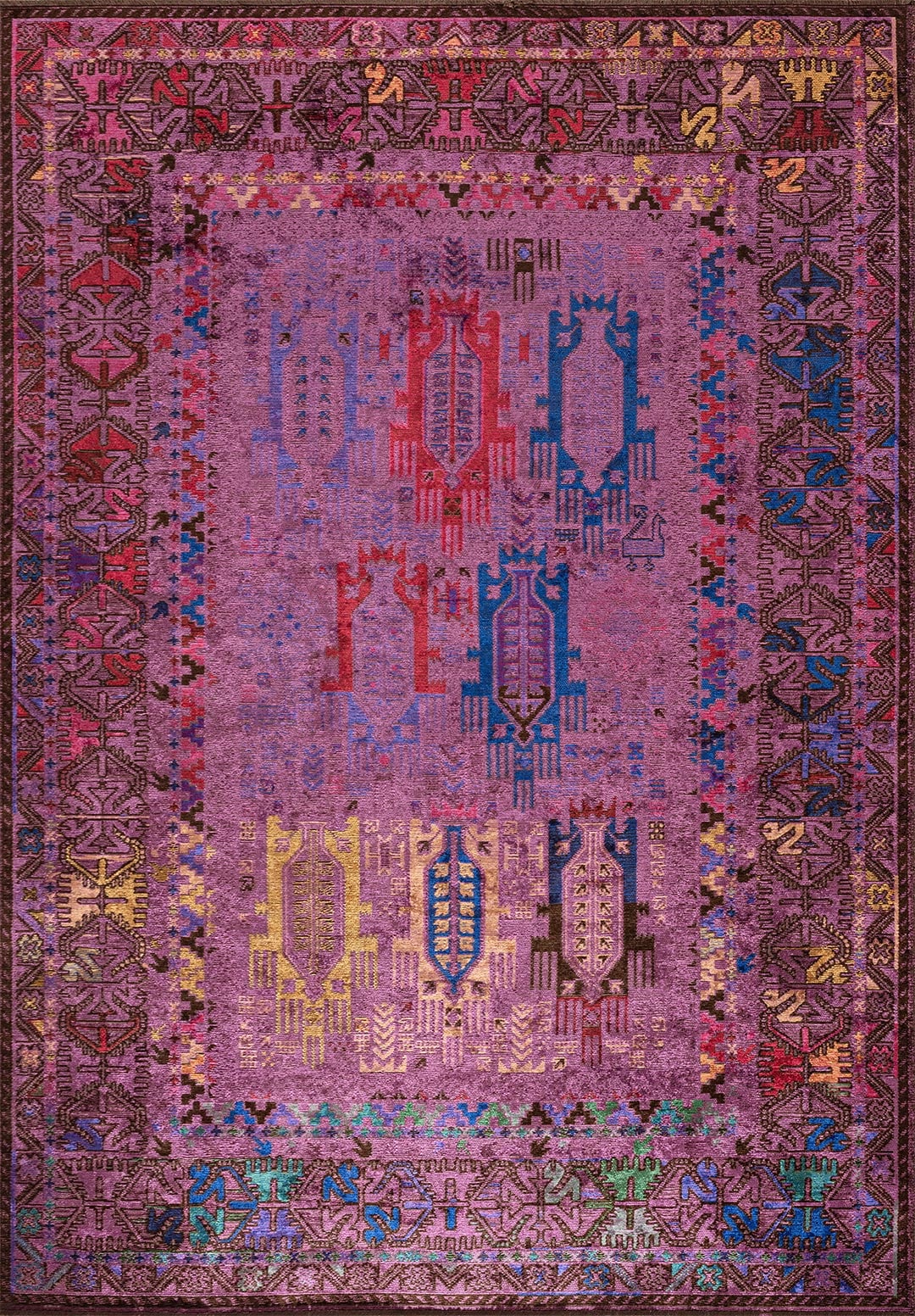 Folk Purple - Sax Blue Rug
