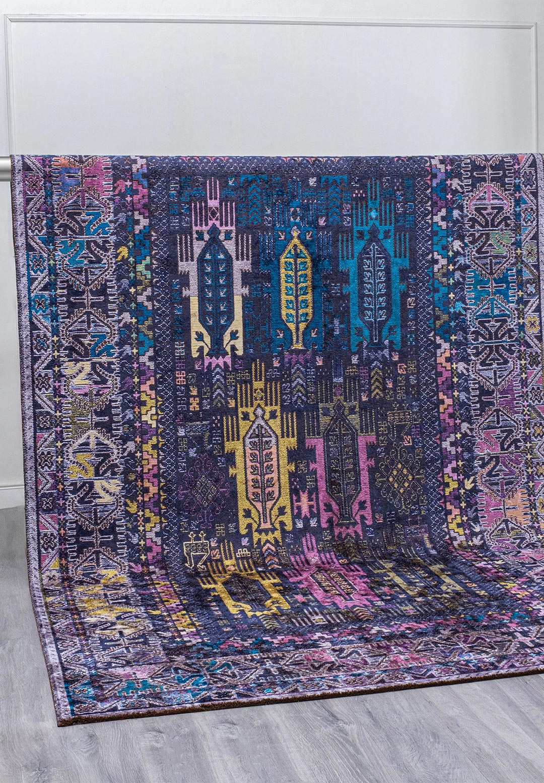 Folk Dark Navy - Purple Rug