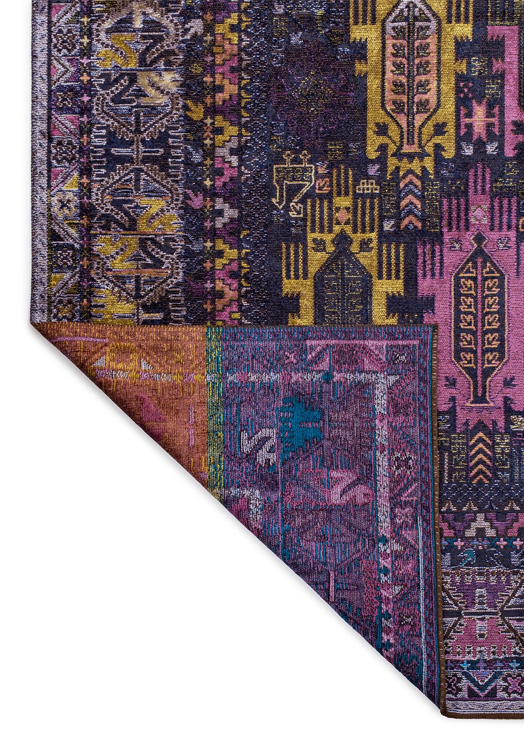 Folk Dark Navy - Purple Rug