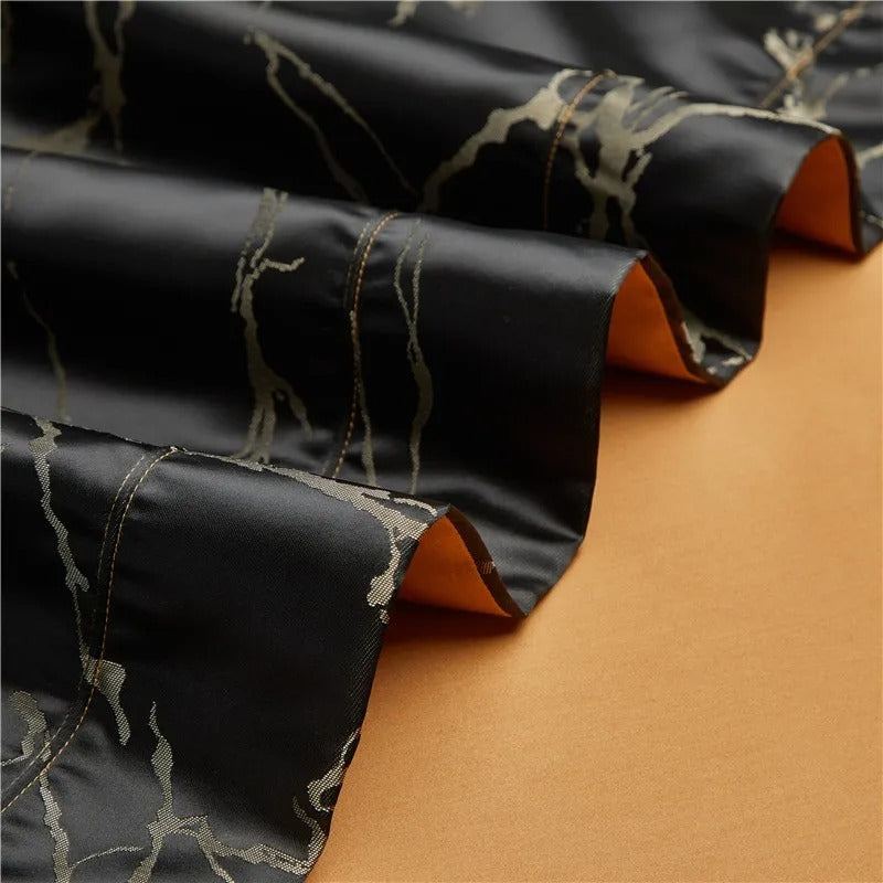 Nero Black Cotton Satin Bedding Set