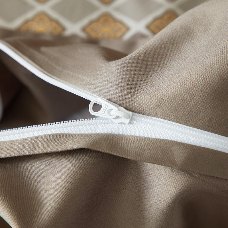 Lumiera Geometric Luxury Egyptian Cotton Duvet Cover Set with Trellis Print - Venetto Design Venettodesign.com