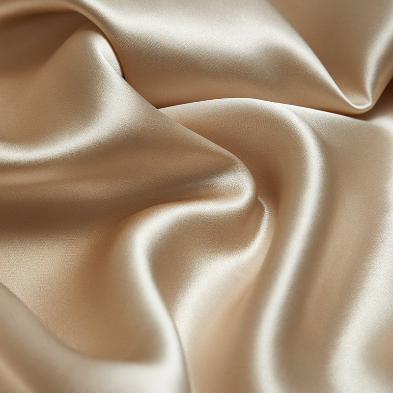 Solenne Opaline Gold Luxury 19 Momme Pure Mulberry Silk Duvet Cover Set - Venetto Design Venettodesign.com