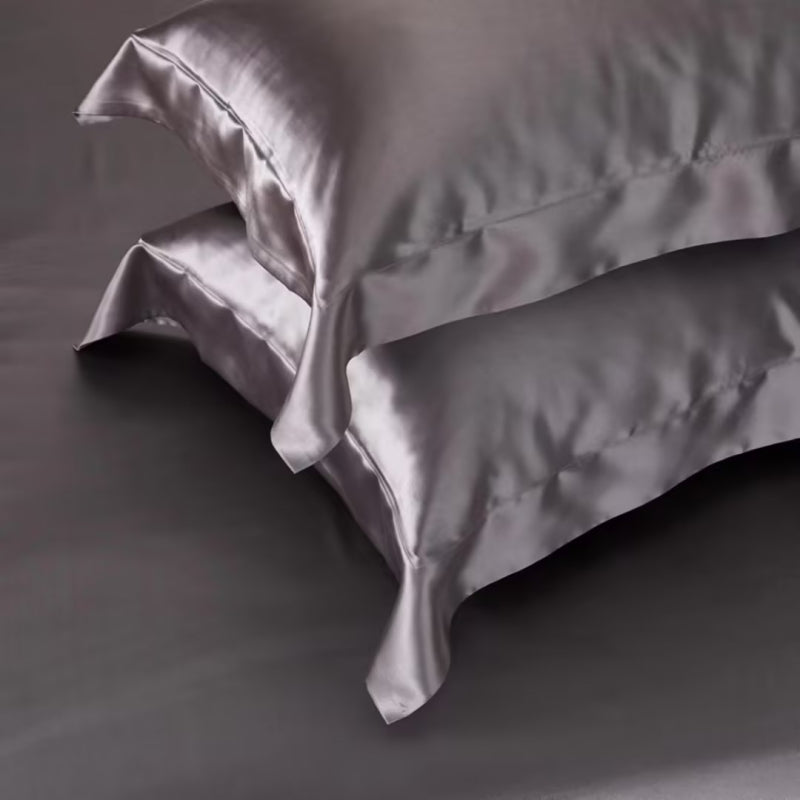 Aristelle Ash Grey Luxury Pure Mulberry Silk Bedding Set