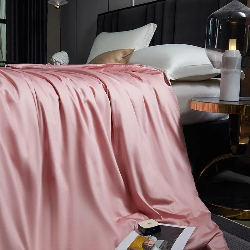 Seda Blush Pink Mulberry Silk Filling Comforter