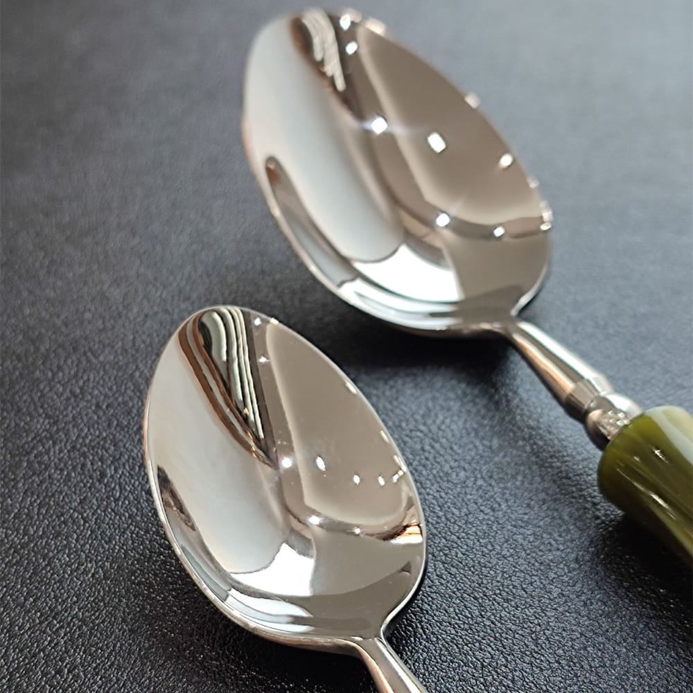 Zen Luxury 18/10 Stainless Steel Cutlery Set with Acrylic Bamboo-Inspired Handle - Venetto Design Venettodesign.com