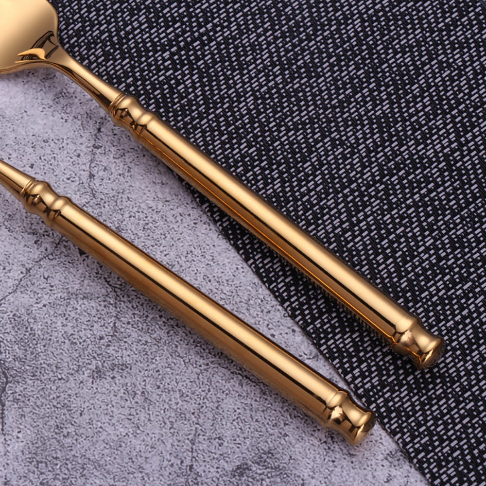 Helena Gold Luxury 18/10 Stainless Steel Cutlery Set with Ring Handle - Venetto Design Venettodesign.com