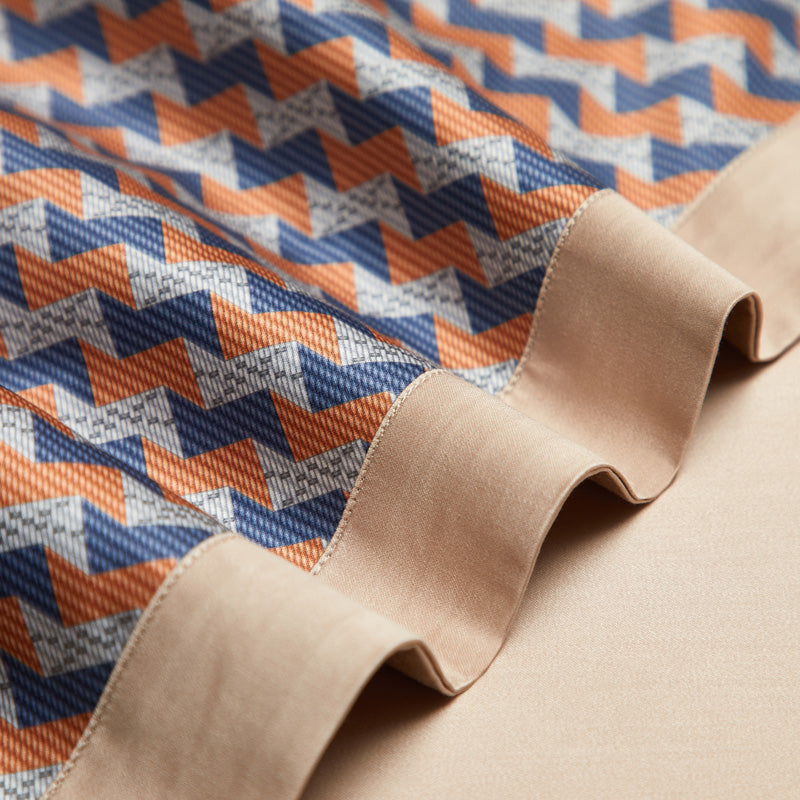 Marcella Geometric Luxury Egyptian Cotton Duvet Cover Set with Chevron Print - Venetto Design Venettodesign.com