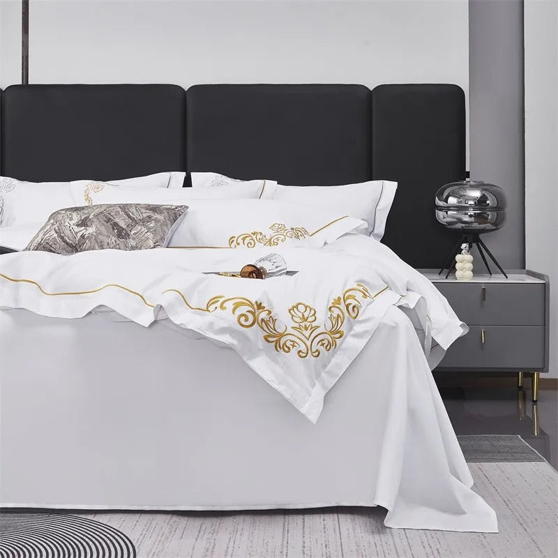 Lagertha Hotel Gold Embroidered Bedding Set