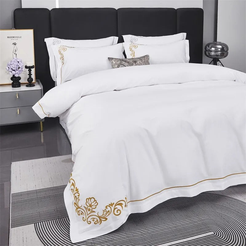 Lagertha Hotel Gold Embroidered Bedding Set