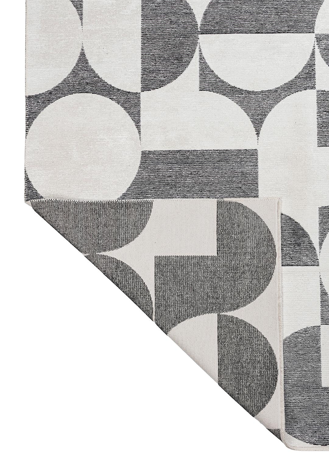 Circle Black - White Rug Rugs - Venetto Design Venettodesign.com