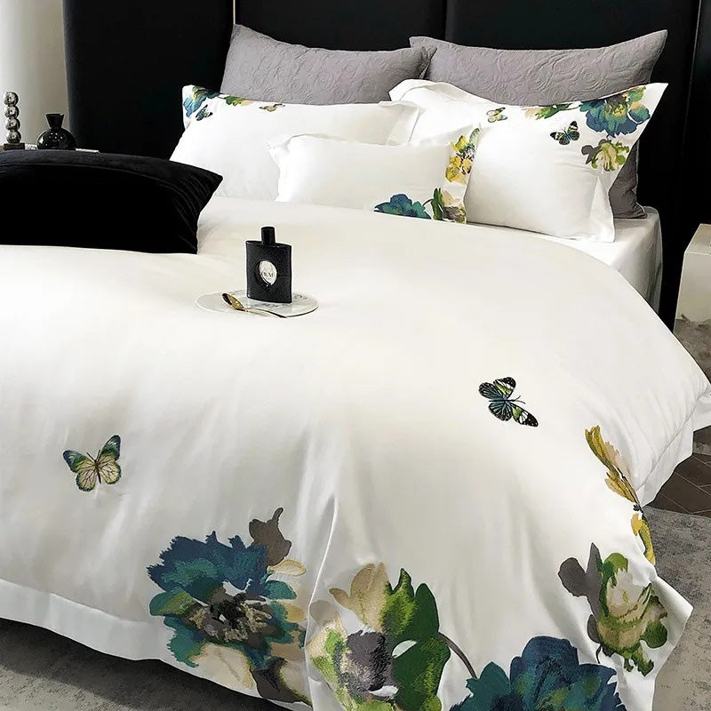 Adonis Embroidered Egyptian Cotton Bedding Set