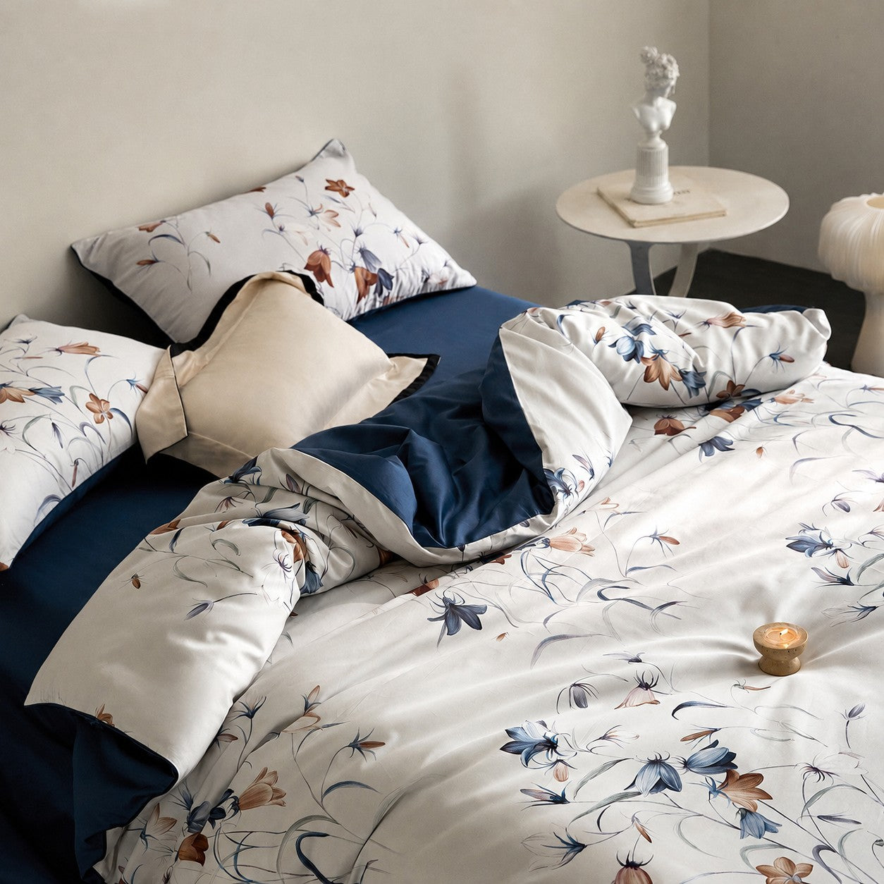 Rosamund Botanical Luxury Egyptian Cotton Duvet Cover Set with Floral Print - Venetto Design Venettodesign.com