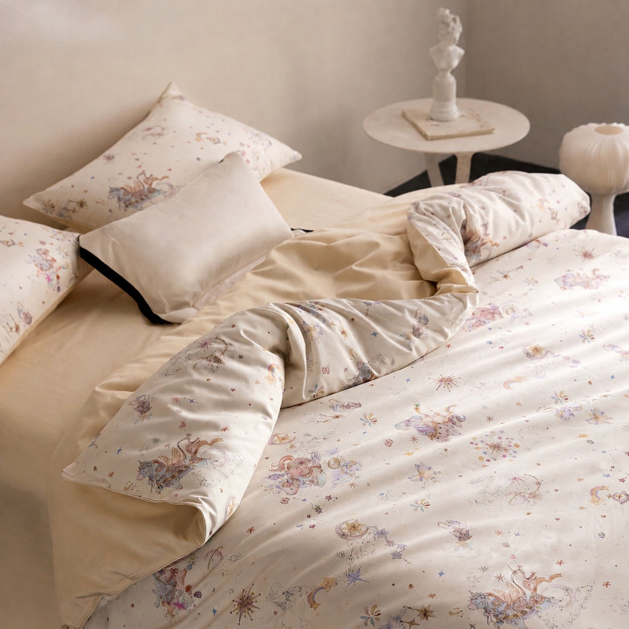 Pegasia Fairy Tale Luxury Egyptian Cotton Duvet Cover Set with Pony Print - Venetto Design Venettodesign.com