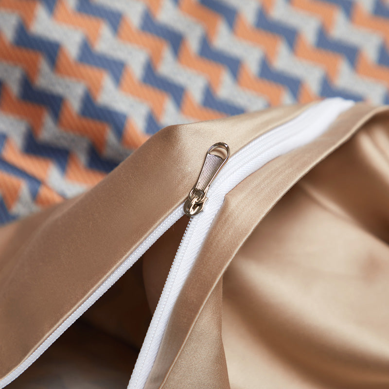 Marcella Geometric Luxury Egyptian Cotton Duvet Cover Set with Chevron Print - Venetto Design Venettodesign.com