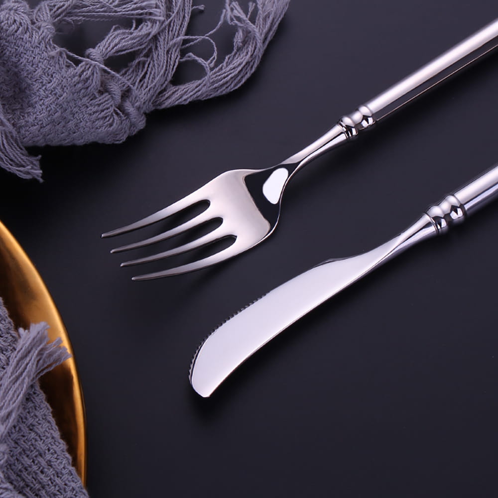 Helena Silver Luxury 18/10 Stainless Steel Cutlery Set with Ring Handle - Venetto Design Venettodesign.com