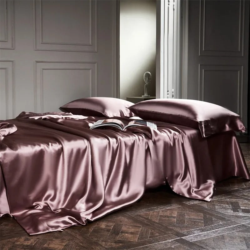 Hermione Royal Brown Luxury Pure Mulberry Silk Bedding Set