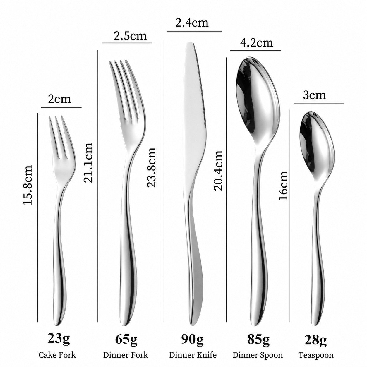Aristo Silver Luxury 18/10 Stainless Steel Cutlery Set - Venetto Design Venettodesign.com