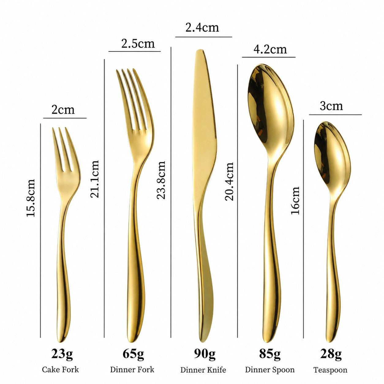 Aristo Gold Luxury 18/10 Stainless Steel Cutlery Set - Venetto Design Venettodesign.com