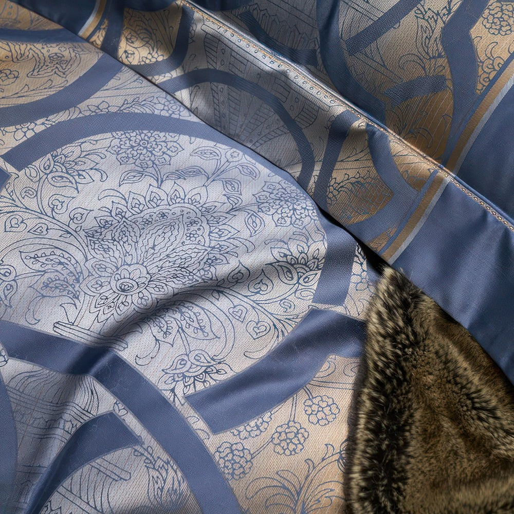 Astrid Space Blue Egyptian Cotton Bedding Set