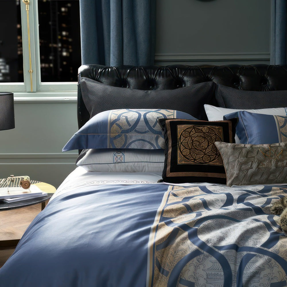 Astrid Space Blue Egyptian Cotton Bedding Set