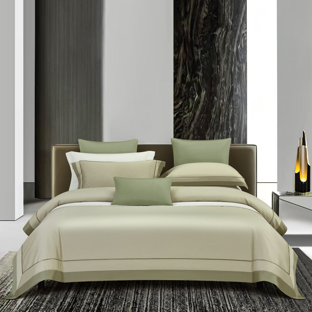 Oline Sage Green Luxury Egyptian Cotton Bedding Set