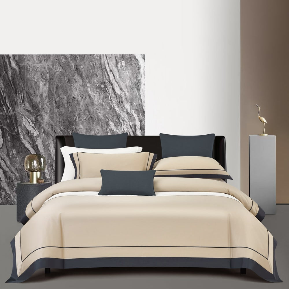 Oline Camel Beige Luxury Egyptian Cotton Bedding Set