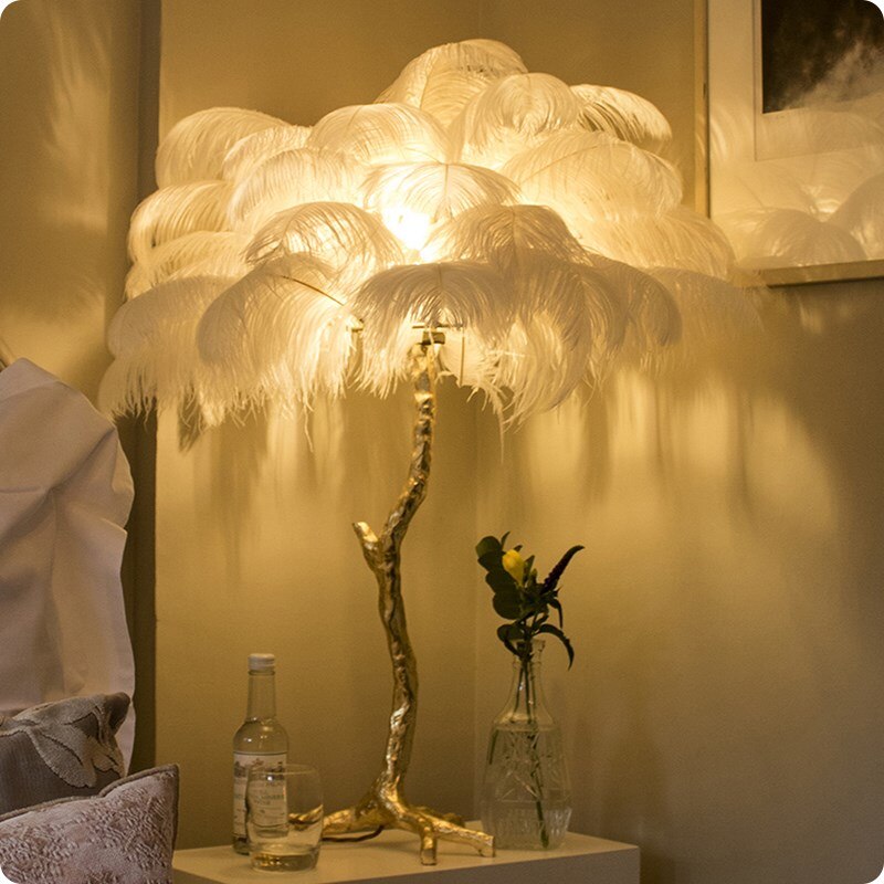 Palmera Luxury Feather Floor/Table Lamp Floor Lamp - Venetto Design White / Table Lamp Venettodesign.com