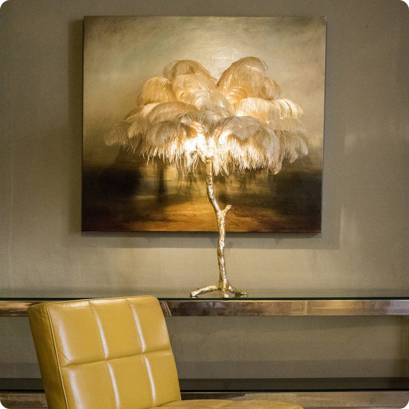 Palmera Luxury Feather Floor/Table Lamp Floor Lamp - Venetto Design Venettodesign.com