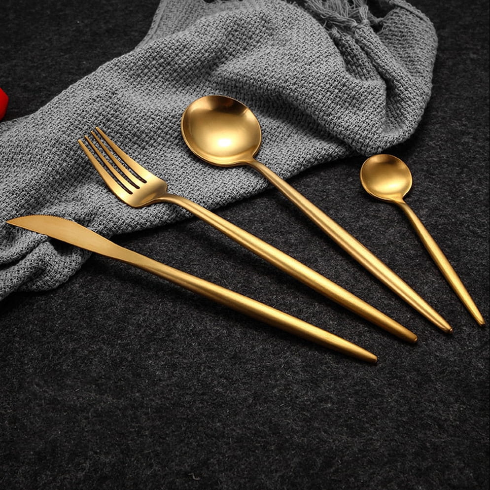 Arya Gold 18/10 Stainless Steel Cutlery Set - Venetto Design Venettodesign.com