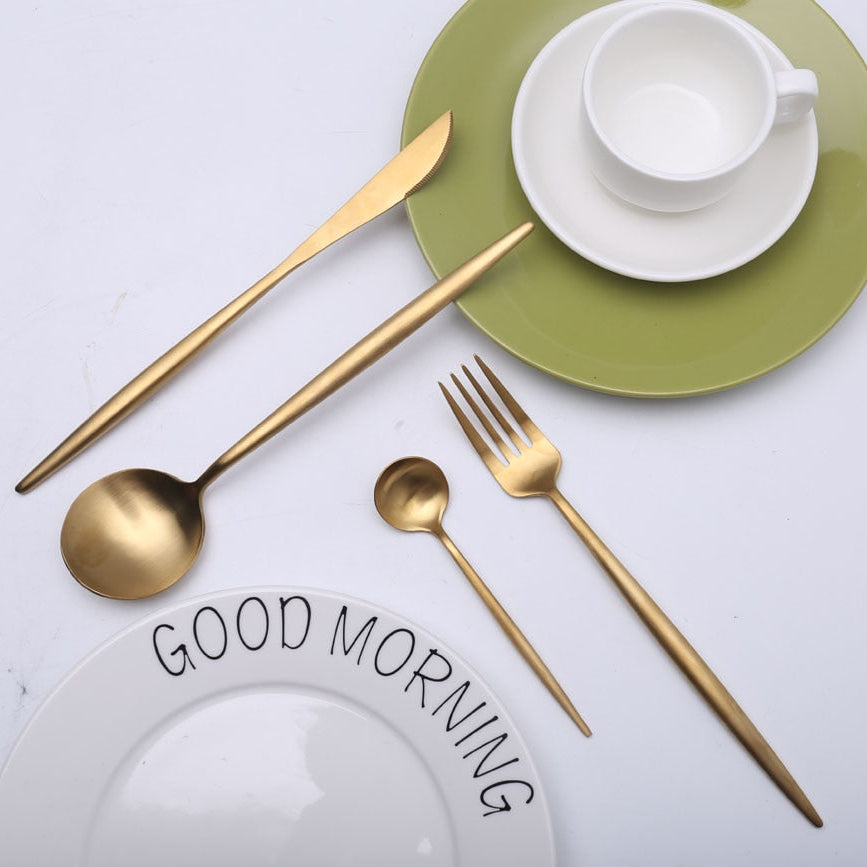 Arya Gold 18/10 Stainless Steel Cutlery Set - Venetto Design Venettodesign.com