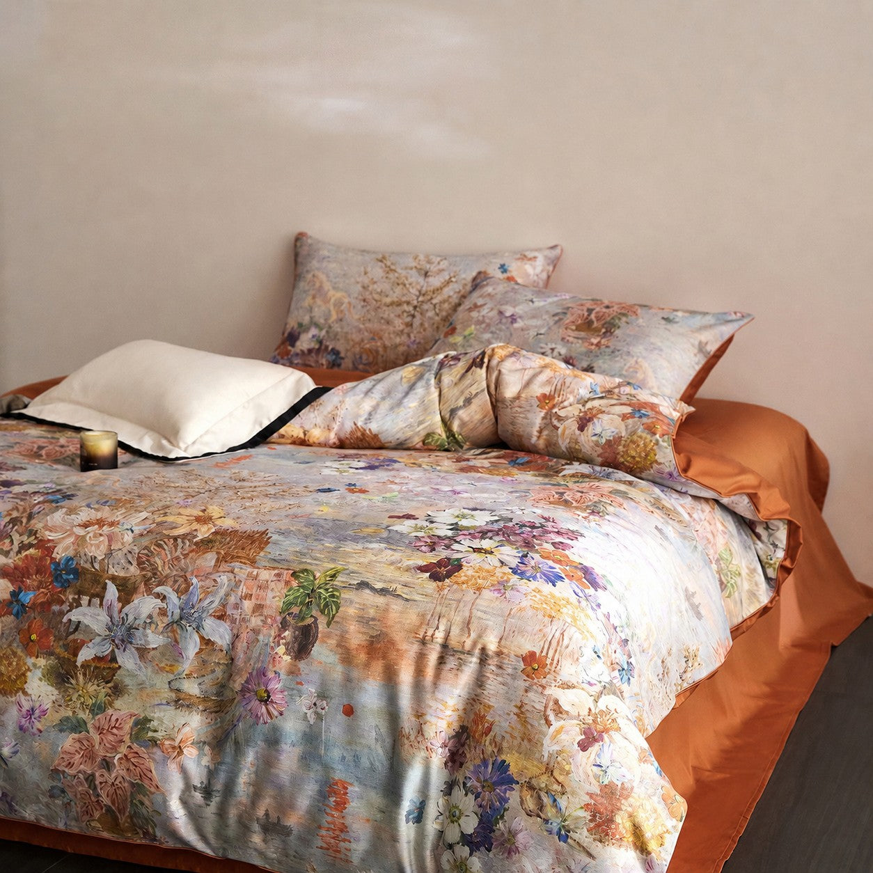 Althea Scenic Luxury Egyptian Cotton Duvet Cover Set with Waterside Scenery Print - Venetto Design Venettodesign.com