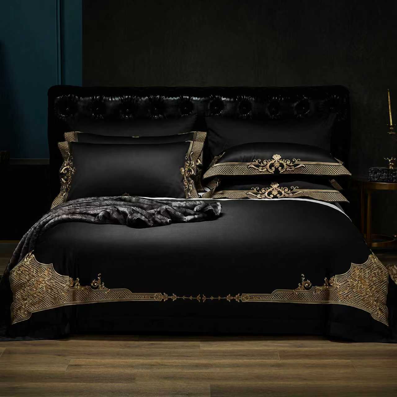 Cleopatra Black Luxury Egyptian Cotton Bedding Set