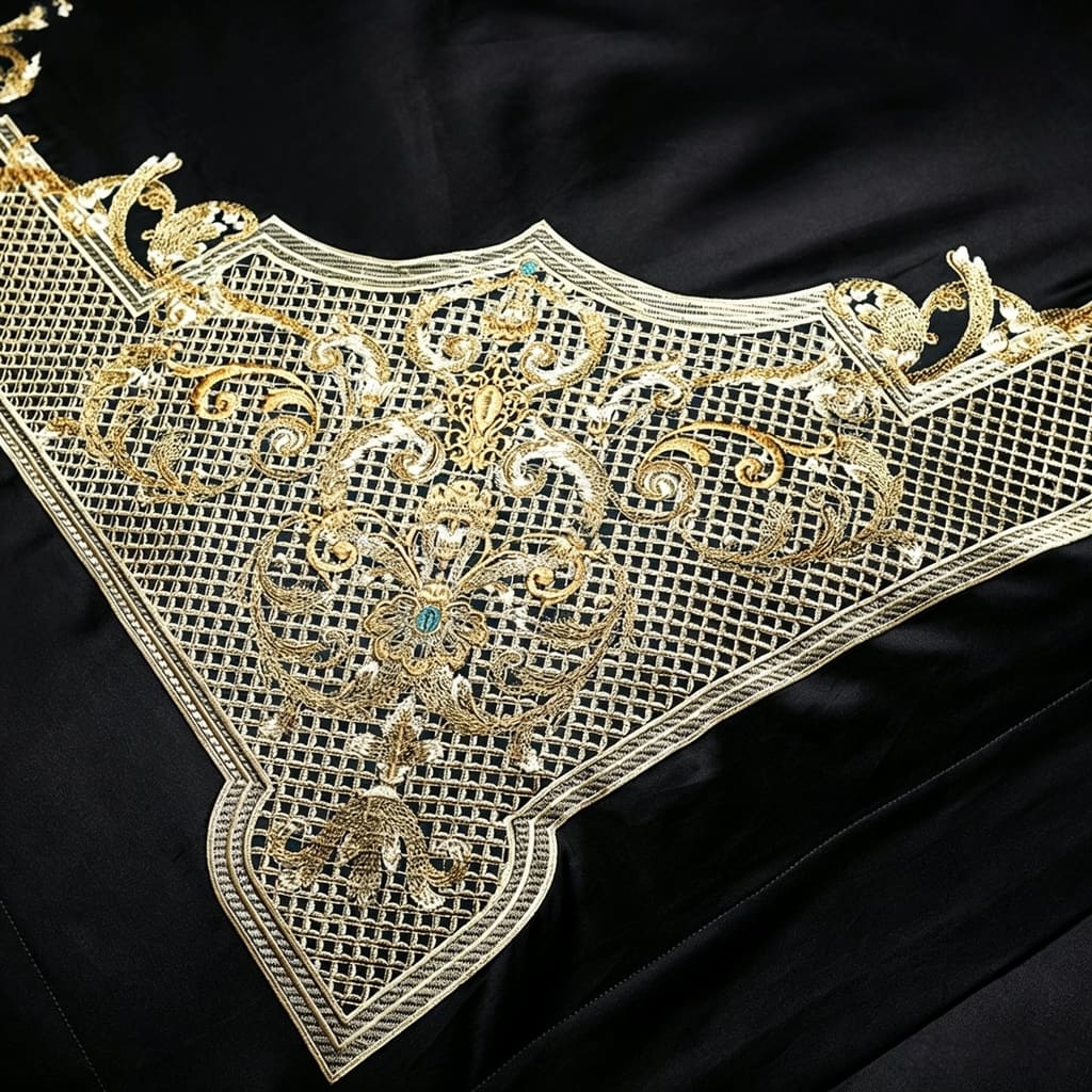 Cleopatra Black Luxury Egyptian Cotton Duvet Cover Set with Ornamental Embroidery Border - Venetto Design Venettodesign.com